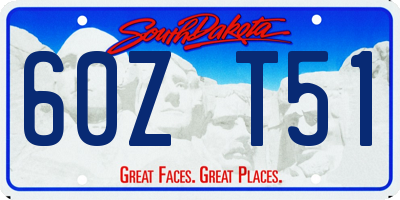 SD license plate 60ZT51