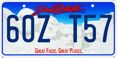 SD license plate 60ZT57