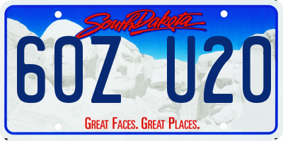 SD license plate 60ZU20