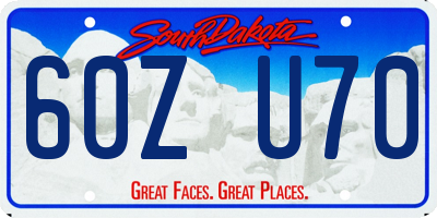 SD license plate 60ZU70
