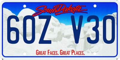 SD license plate 60ZV30