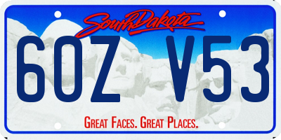 SD license plate 60ZV53