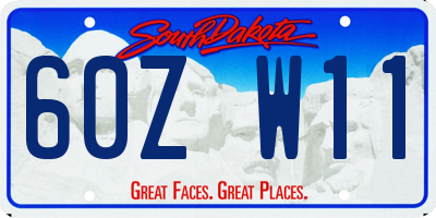 SD license plate 60ZW11