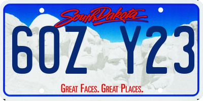 SD license plate 60ZY23
