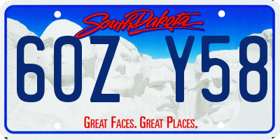 SD license plate 60ZY58