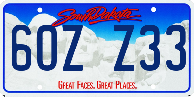 SD license plate 60ZZ33