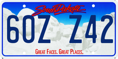 SD license plate 60ZZ42