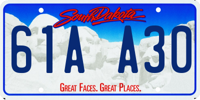 SD license plate 61AA30