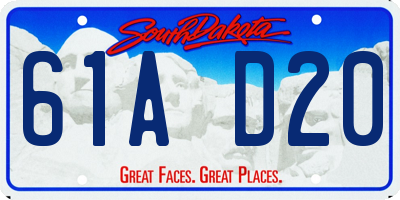 SD license plate 61AD20