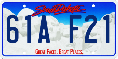 SD license plate 61AF21