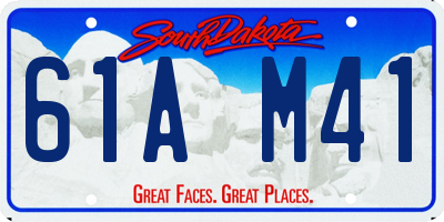 SD license plate 61AM41