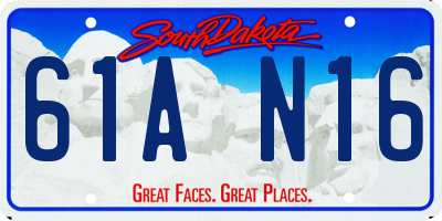 SD license plate 61AN16