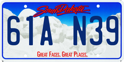 SD license plate 61AN39