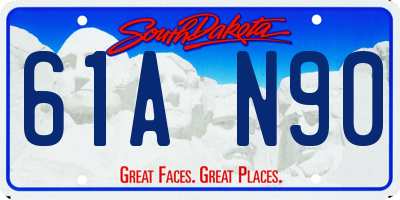 SD license plate 61AN90
