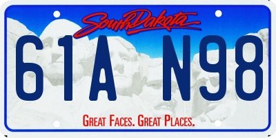 SD license plate 61AN98