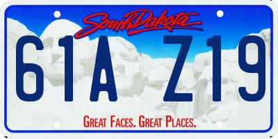 SD license plate 61AZ19