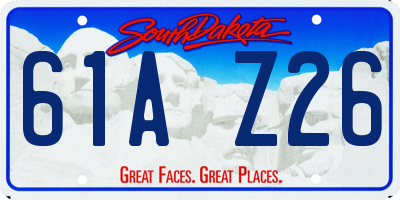 SD license plate 61AZ26