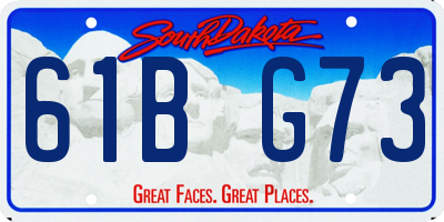 SD license plate 61BG73