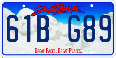SD license plate 61BG89