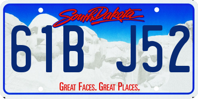SD license plate 61BJ52