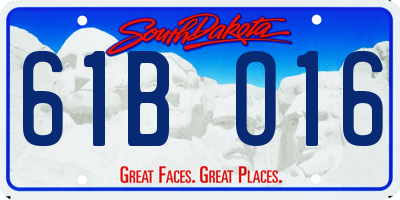 SD license plate 61BO16