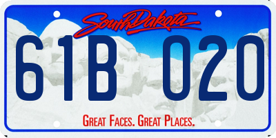 SD license plate 61BO20