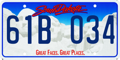 SD license plate 61BO34