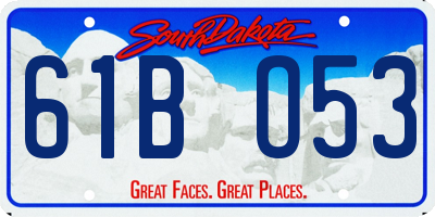 SD license plate 61BO53