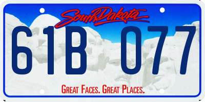 SD license plate 61BO77