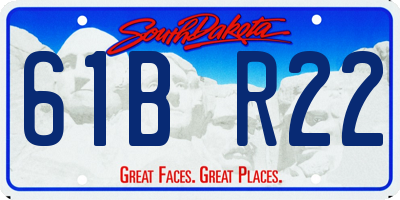 SD license plate 61BR22