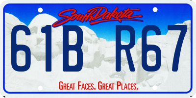 SD license plate 61BR67