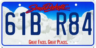 SD license plate 61BR84