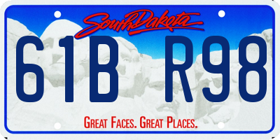 SD license plate 61BR98