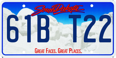 SD license plate 61BT22