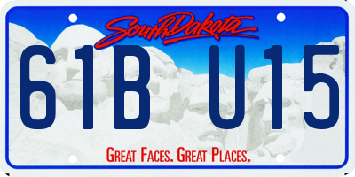 SD license plate 61BU15