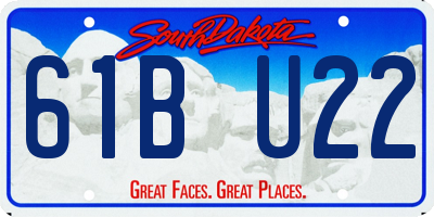 SD license plate 61BU22