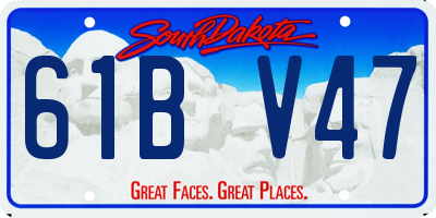 SD license plate 61BV47