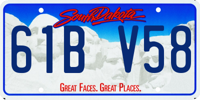 SD license plate 61BV58