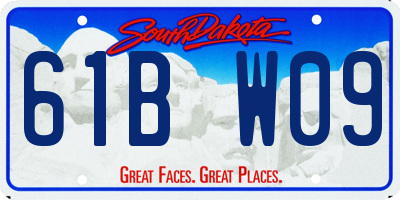 SD license plate 61BW09