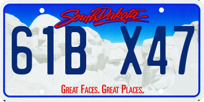 SD license plate 61BX47