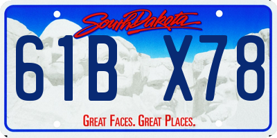 SD license plate 61BX78