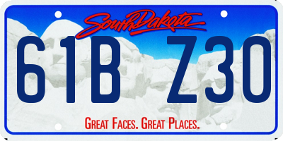 SD license plate 61BZ30