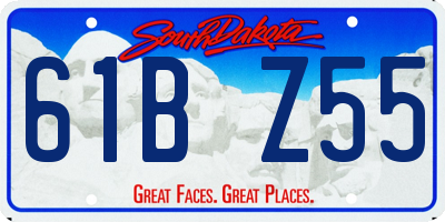 SD license plate 61BZ55