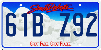 SD license plate 61BZ92