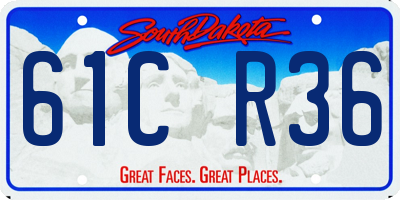 SD license plate 61CR36