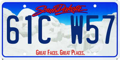 SD license plate 61CW57