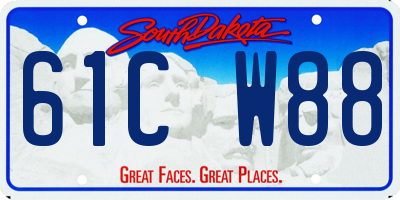 SD license plate 61CW88