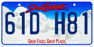 SD license plate 61DH81