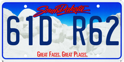 SD license plate 61DR62