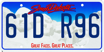 SD license plate 61DR96